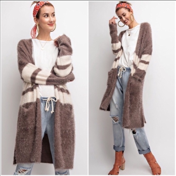 ⚡️Large Mocha Mohair Cardigan - Picture 2 of 4